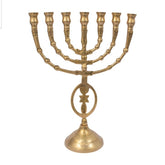 temple style menorah candlestick solid brass jewish symbol